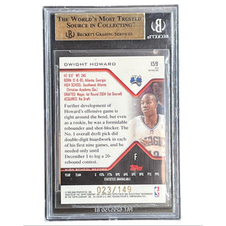 Dwight Howard 2004-05 Topps Finest Red Refractors #159 Beckett 10
