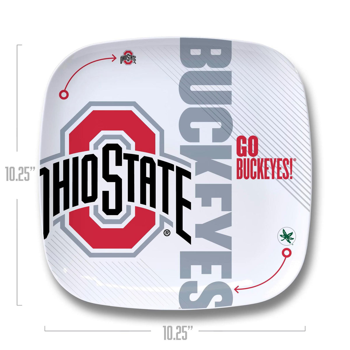 Ohio State Buckeyes Officially Licensed Party Plate 10.25" x 10.25"