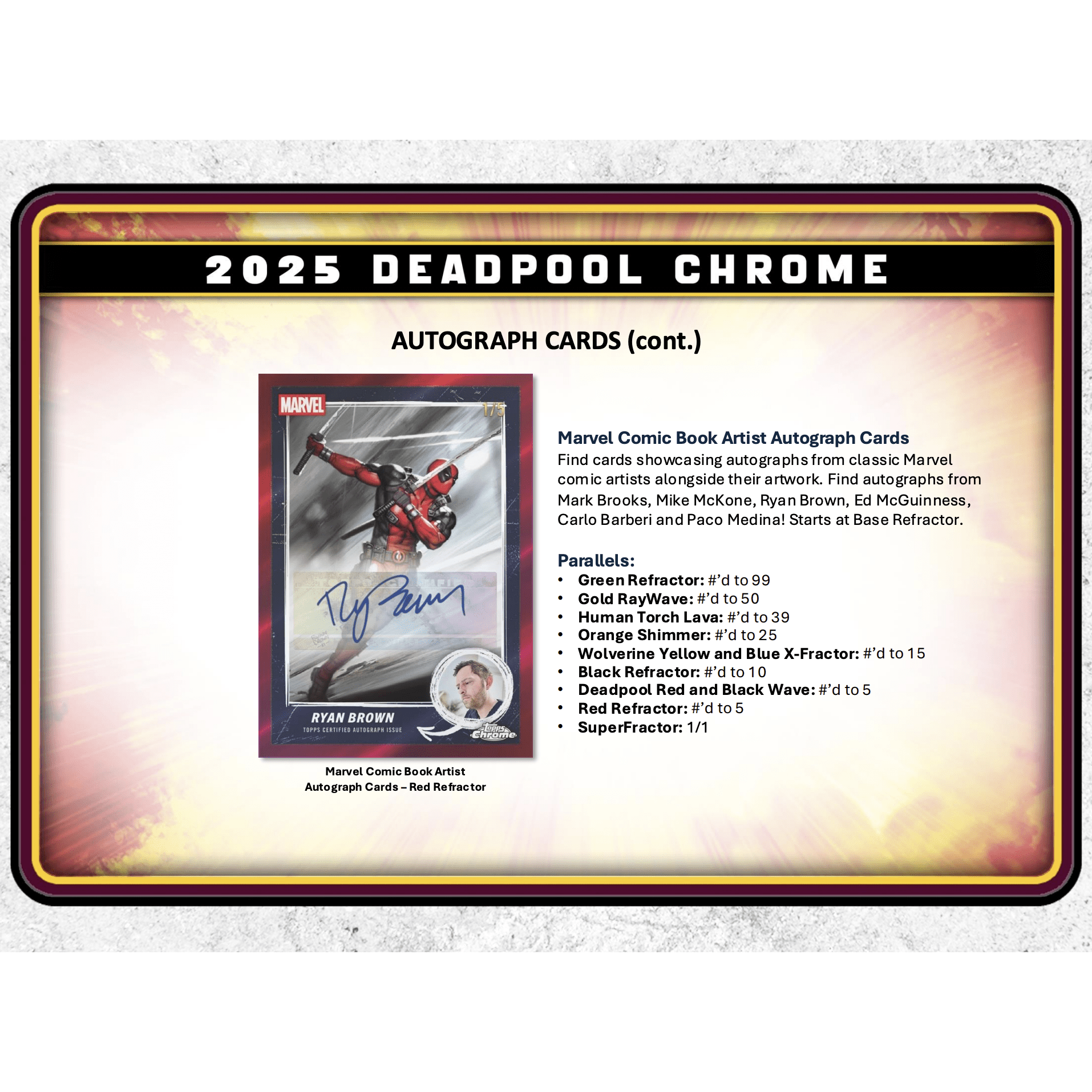 2025 Topps Chrome Marvel Deadpool Hobby Box