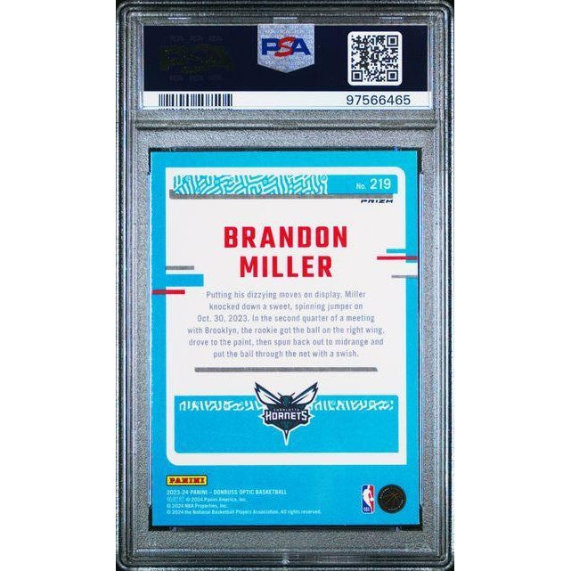 2023 Donruss Optic #219 Brandon Miller Hyper Pink PSA 10
