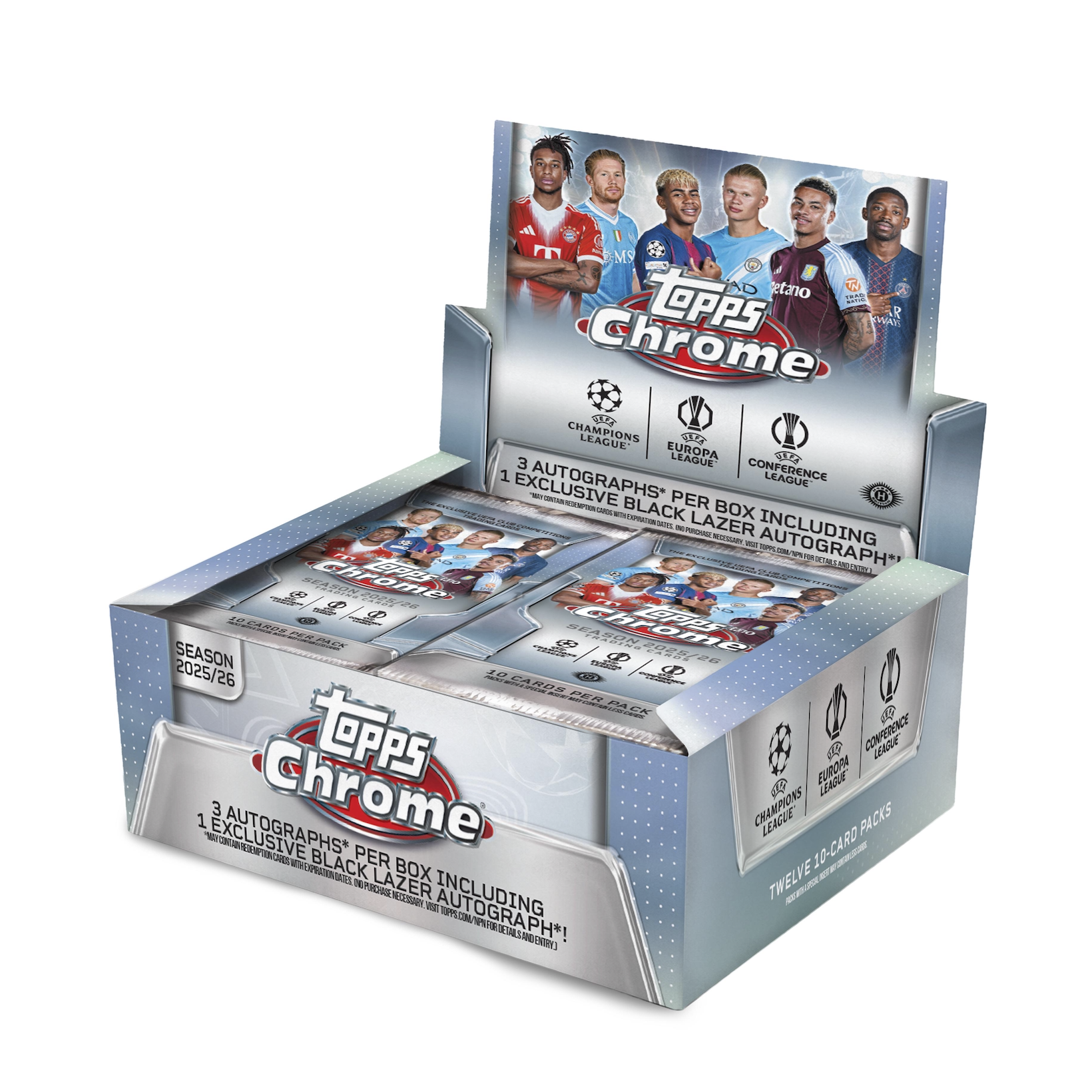 2025-26 Topps UEFA Club Competitions Chrome Soccer Jumbo Box