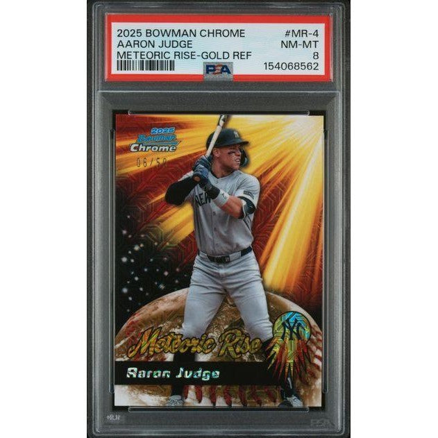 Aaron Judge 2025 Bowman Chrome Meteoric Rise-Gold Ref. #MR-4 PSA 8
