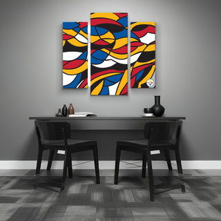 Wall Decor: Pittsburgh Steelers - Modern Wall Art 3pc