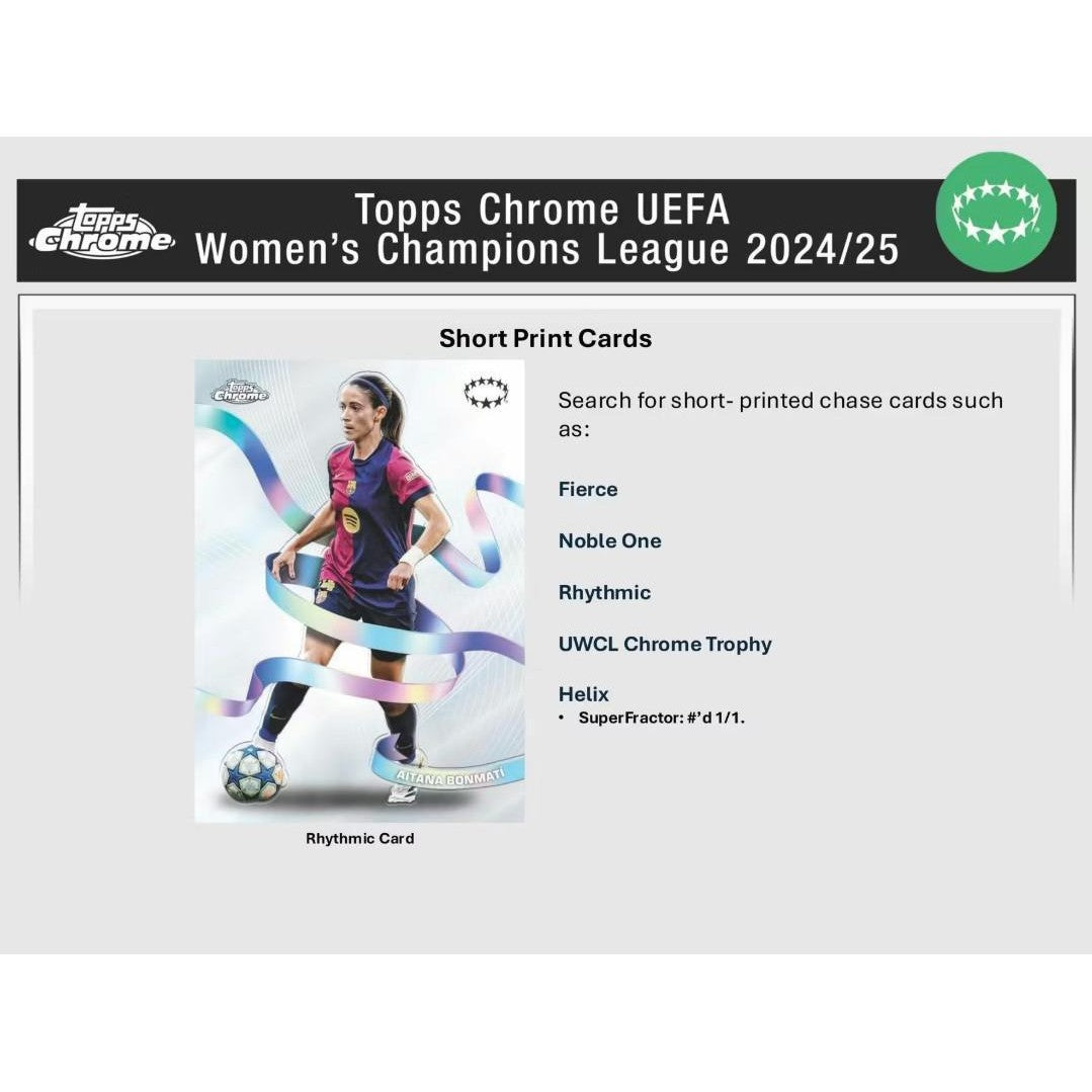 2024-25 Topps Chrome UEFA Women’s Champions League Soccer Hobby Box