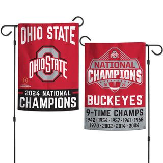 Ohio State Buckeyes National Football Champions College Football Playoffs Garden Flag 2 sided 12.5" x 18"