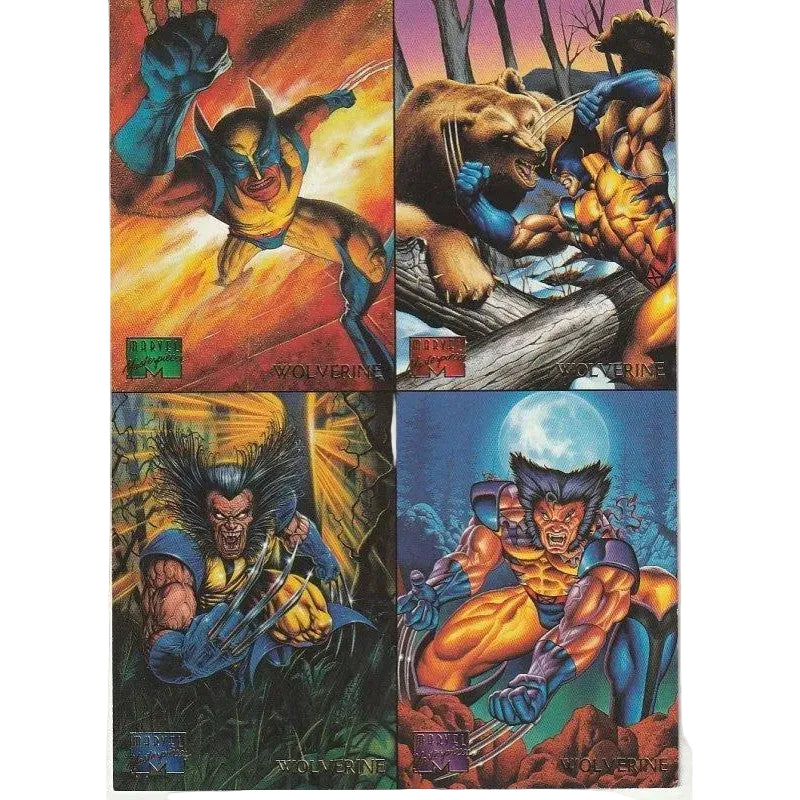 Marvel Masterpieces UN-CUT Ltd. Ed. Fleer Ultra X-Men '95 Cards Set of 4 Wolverine
