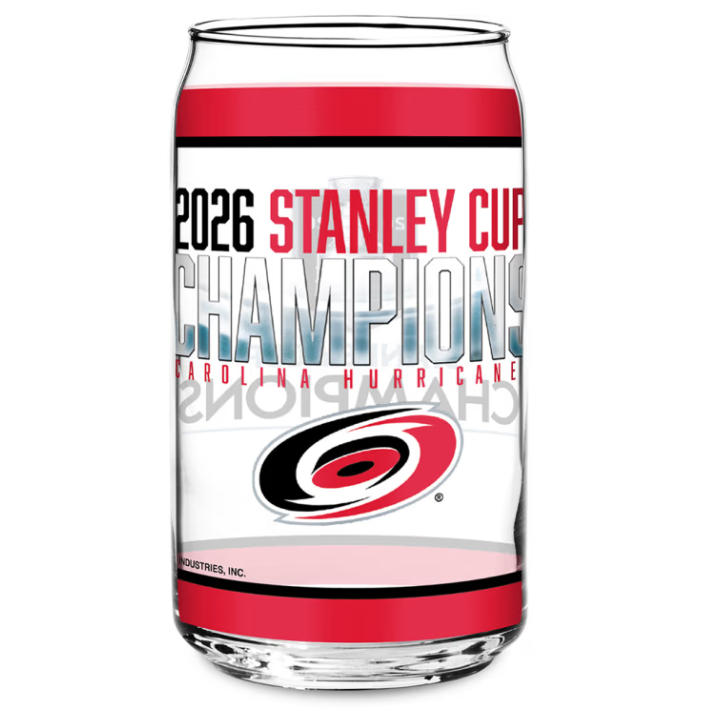 Carolina Hurricanes 2026 Stanley Cup Champions 16 oz Can-Shaped Glass Pint
