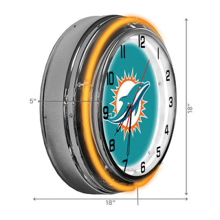 Clock: Miami Dolphins - 18" Neon