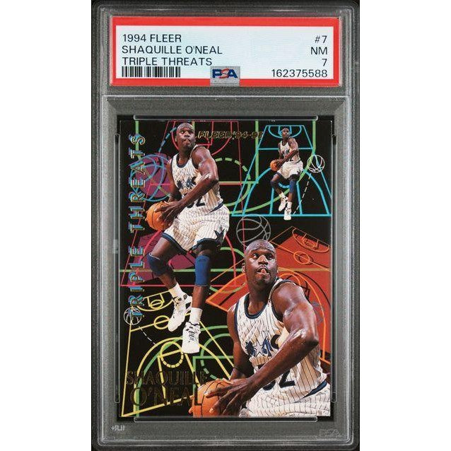 1994 Fleer #7 Shaquille O'Neal Triple Threats PSA 7