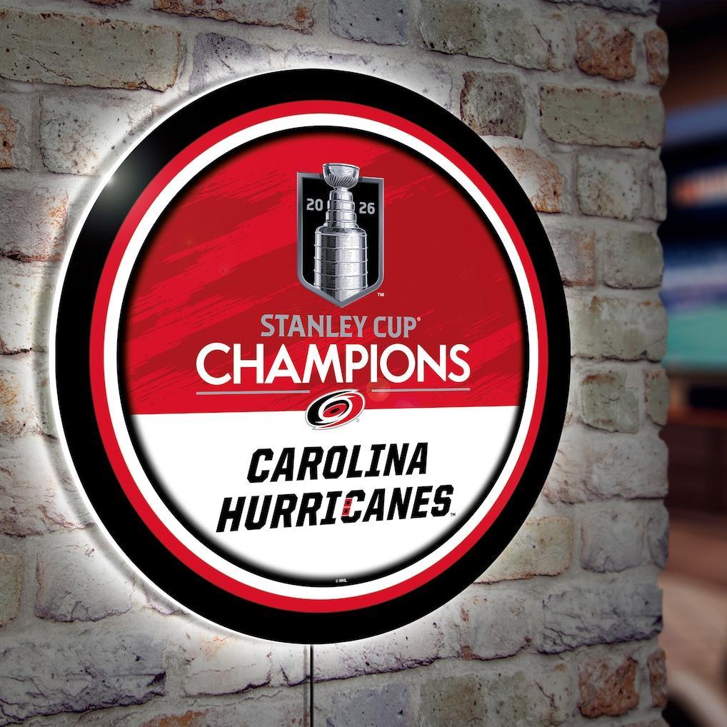 Carolina Hurricanes 2026 Stanley Cup Champions LED Round Wall Sign