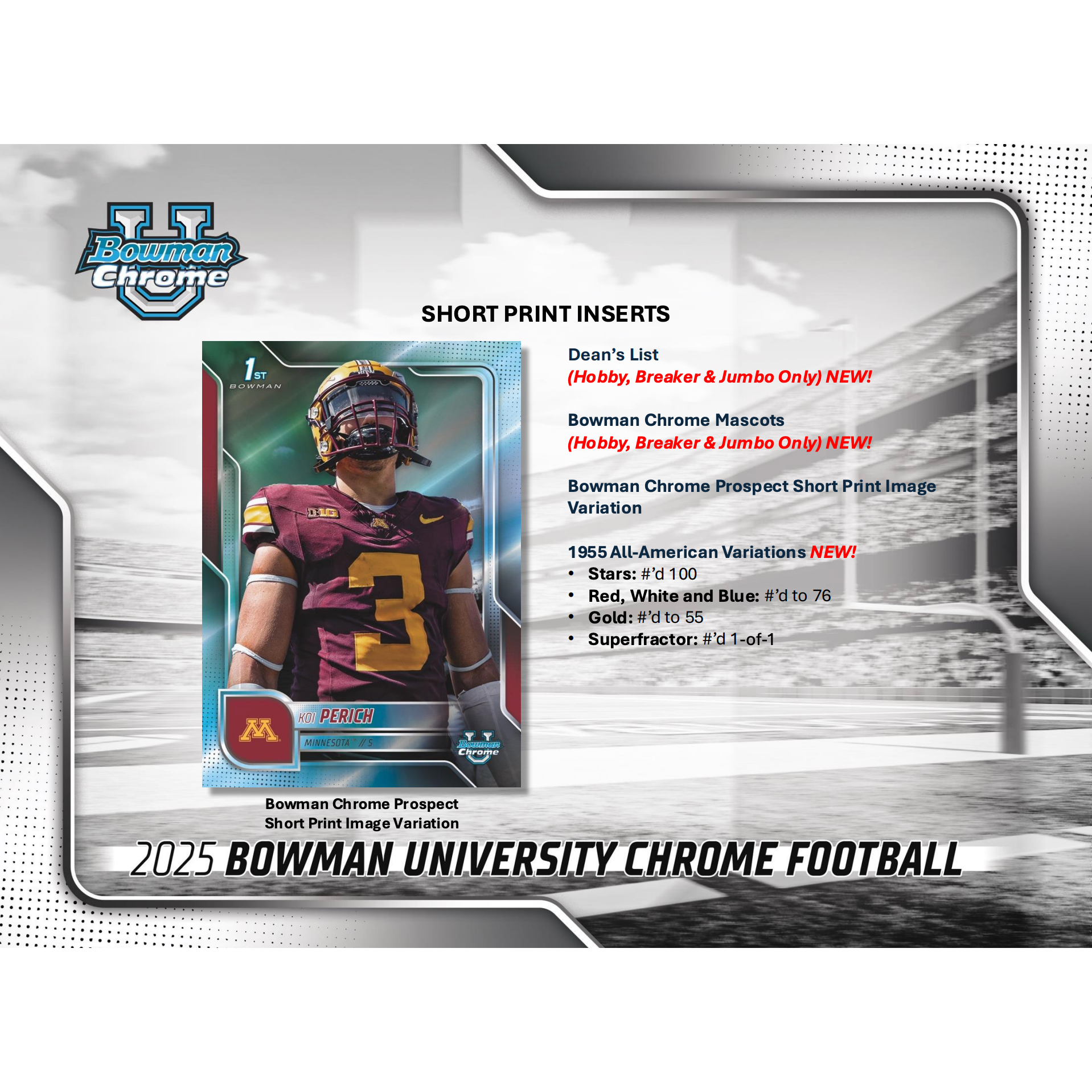 2025 Bowman University Chrome Football Jumbo Box