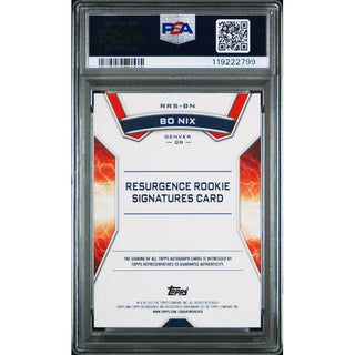 Bo Nix 2024 Topps Resurgence RR Sig-Gold Power Surge #RRSBN PSA 10