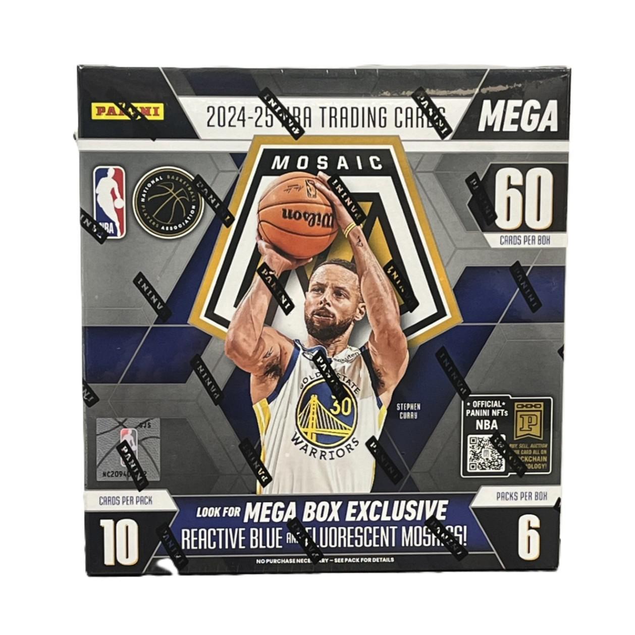 2024-25 Panini Mosaic Basketball Retail Mega Box – Exclusive Reactive Blue & Fluorescent Parallels