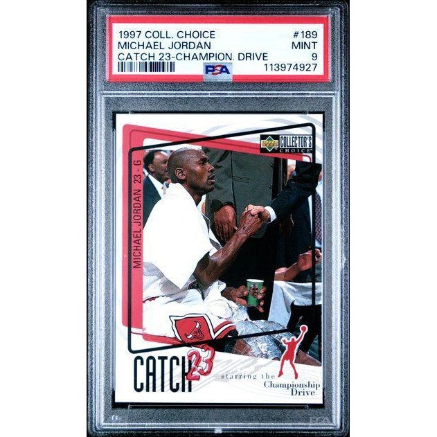 Michael Jordan 1997 Upper Deck Collector's Choice Catch 23 #189 PSA 9