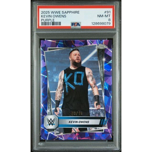 Kevin Owens 2025 WWE Sapphire #91 PSA 8 - Numbered 03/10