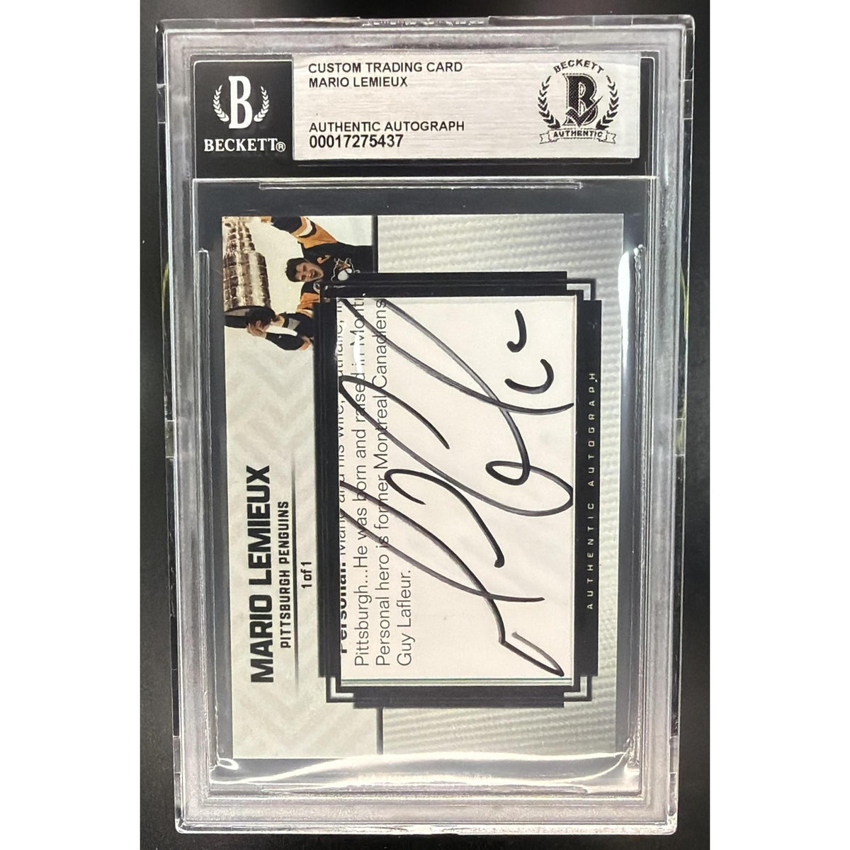 Mario Lemieux Authentic Autograph Beckett Authenticated