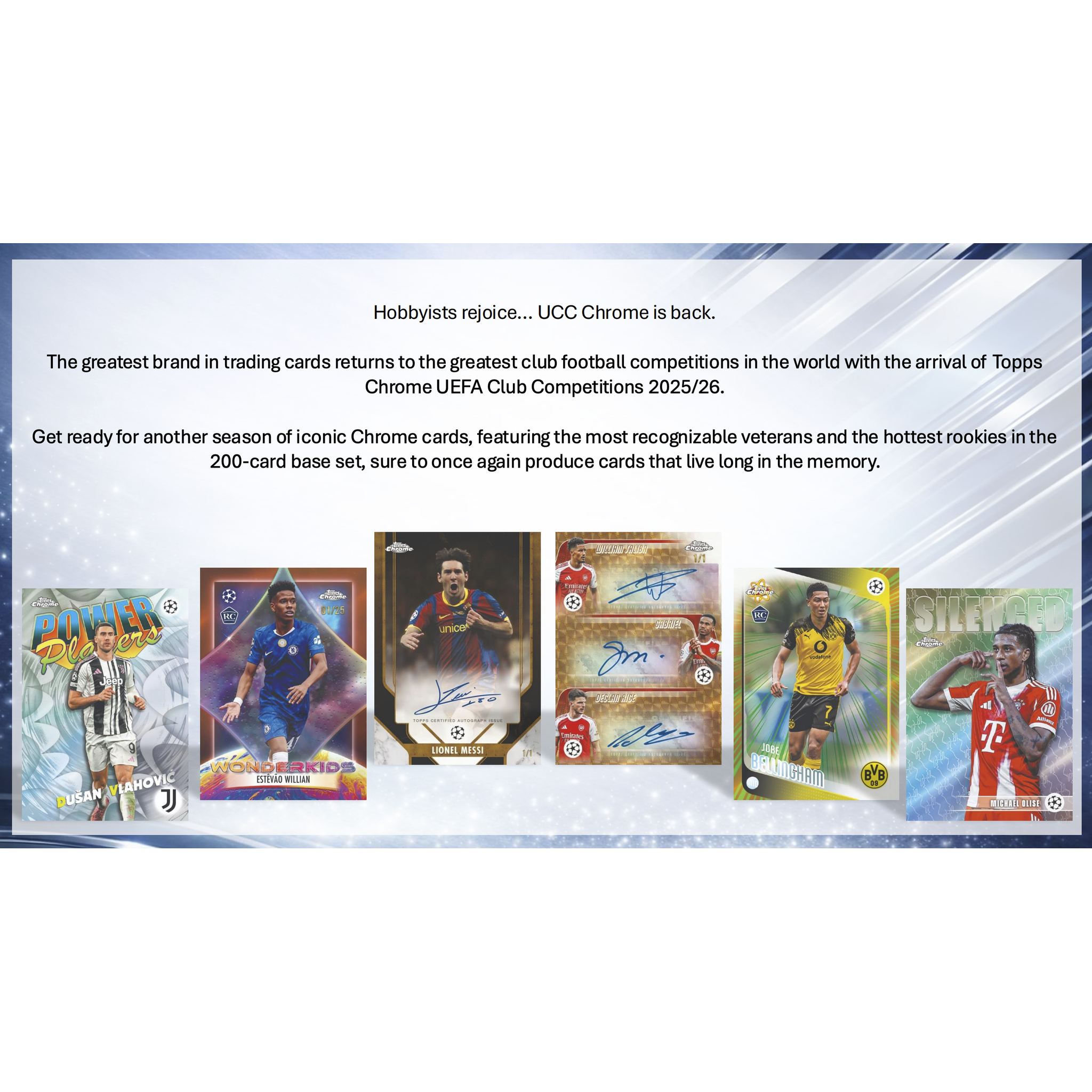 2025-26 Topps Chrome UEFA Club Competitions Soccer Hobby Box