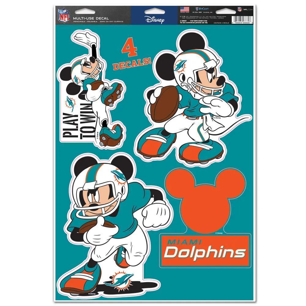 Miami Dolphins Mickey Mouse Multi-Use Decal – 4 decals