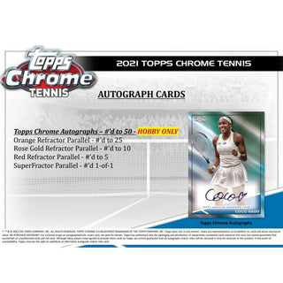 2021 Topps Chrome Tennis Hobby Lite PACK
