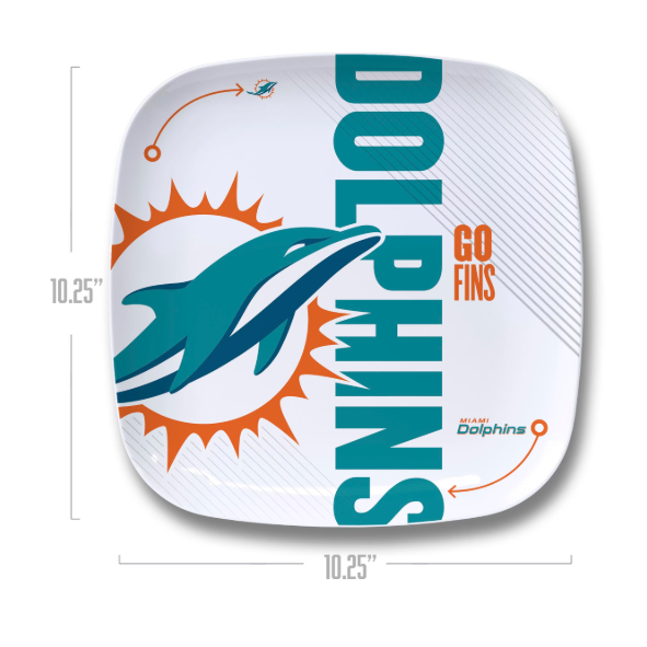 Miami Dolphins Party Plate 10.25" x 10.25"