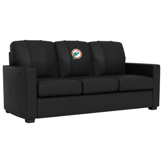 Silver Sofa with Miami Dolphins Alternate Logo