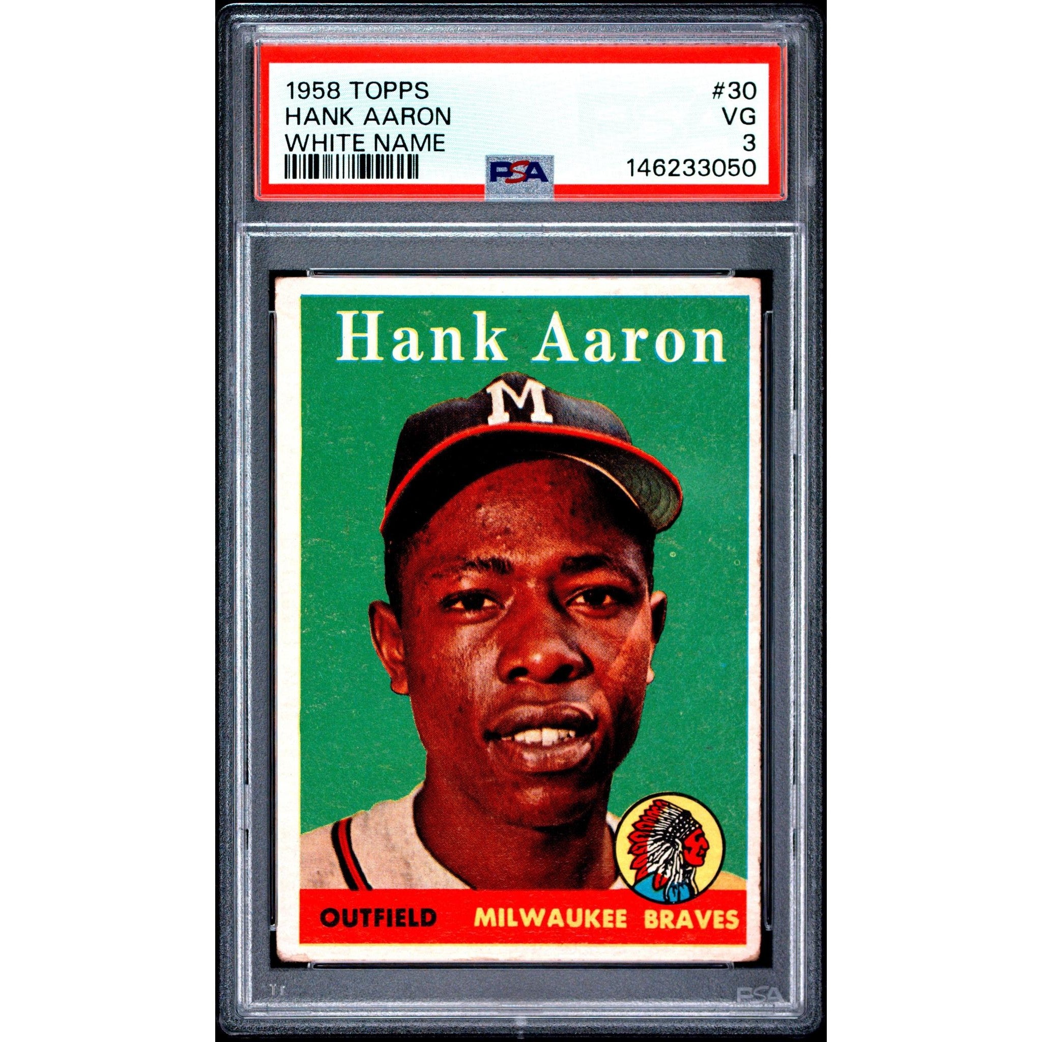 Hank Aaron 1958 Topps White Name #30 PSA 3