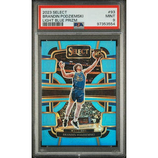 Brandon Podziemski 2023 Select Light Blue Prizm #93 PSA 9
