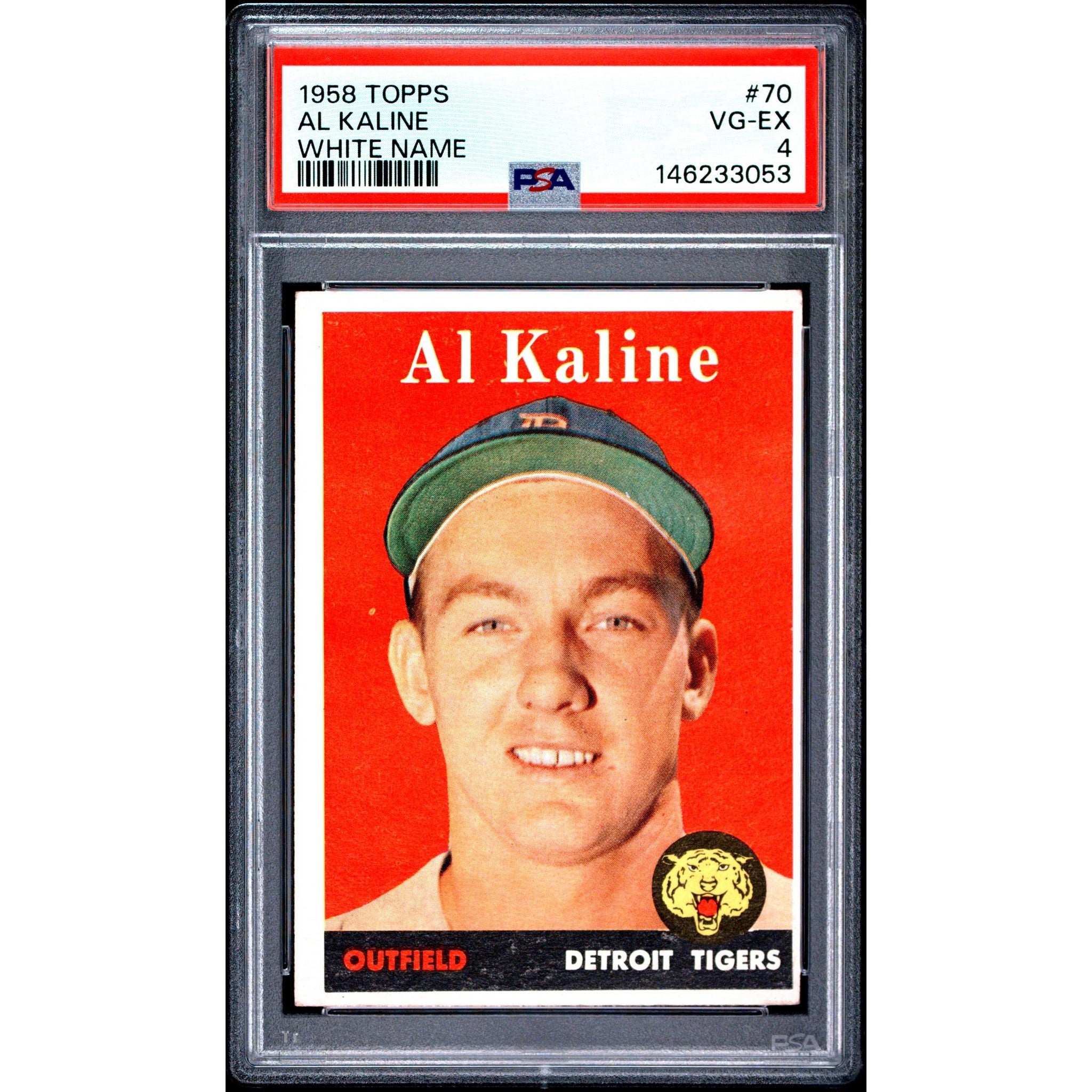 Al Kaline 1958 Topps White Name #70 PSA 4