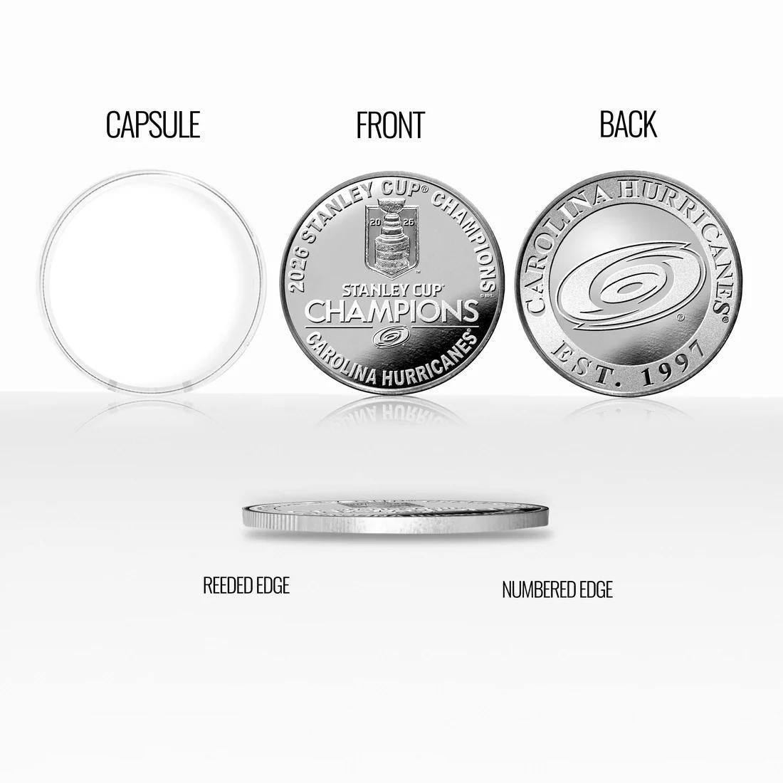 Carolina Hurricanes 2026 Stanley Cup Champions Silver-Plated Commemorative Coin
