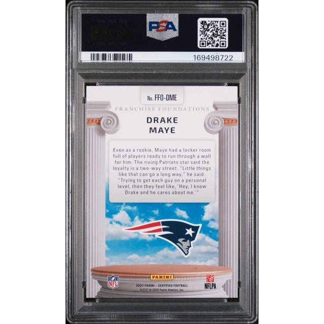 2025 Certified #DME Drake Maye Franchise Foundation - Mirror Orange PSA 10
