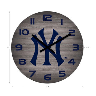 Clock: NY Yankees Weathered 16"