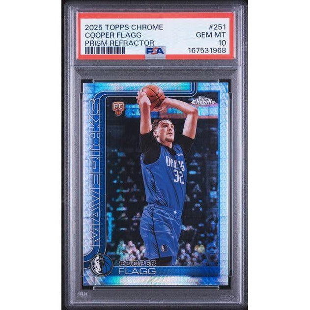 2025 Topps Chrome #251 Cooper Flagg Prism Refractor PSA 10