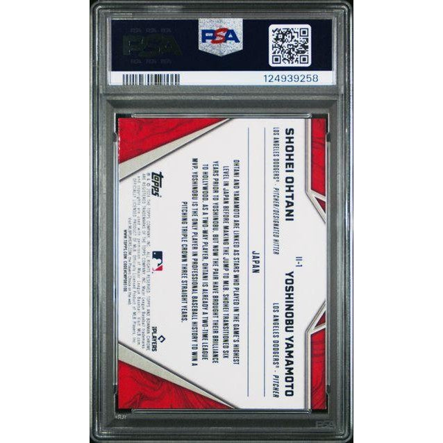 Shohei Ohtani, Yoshinobu Yamamoto 2024 Bowman Chrome Baseball International Impact #II1 PSA 10
