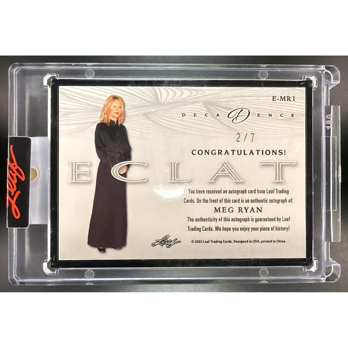 Meg Ryan 2023 Leaf Eclat Decadence 2/7 #E-MR1 non-graded