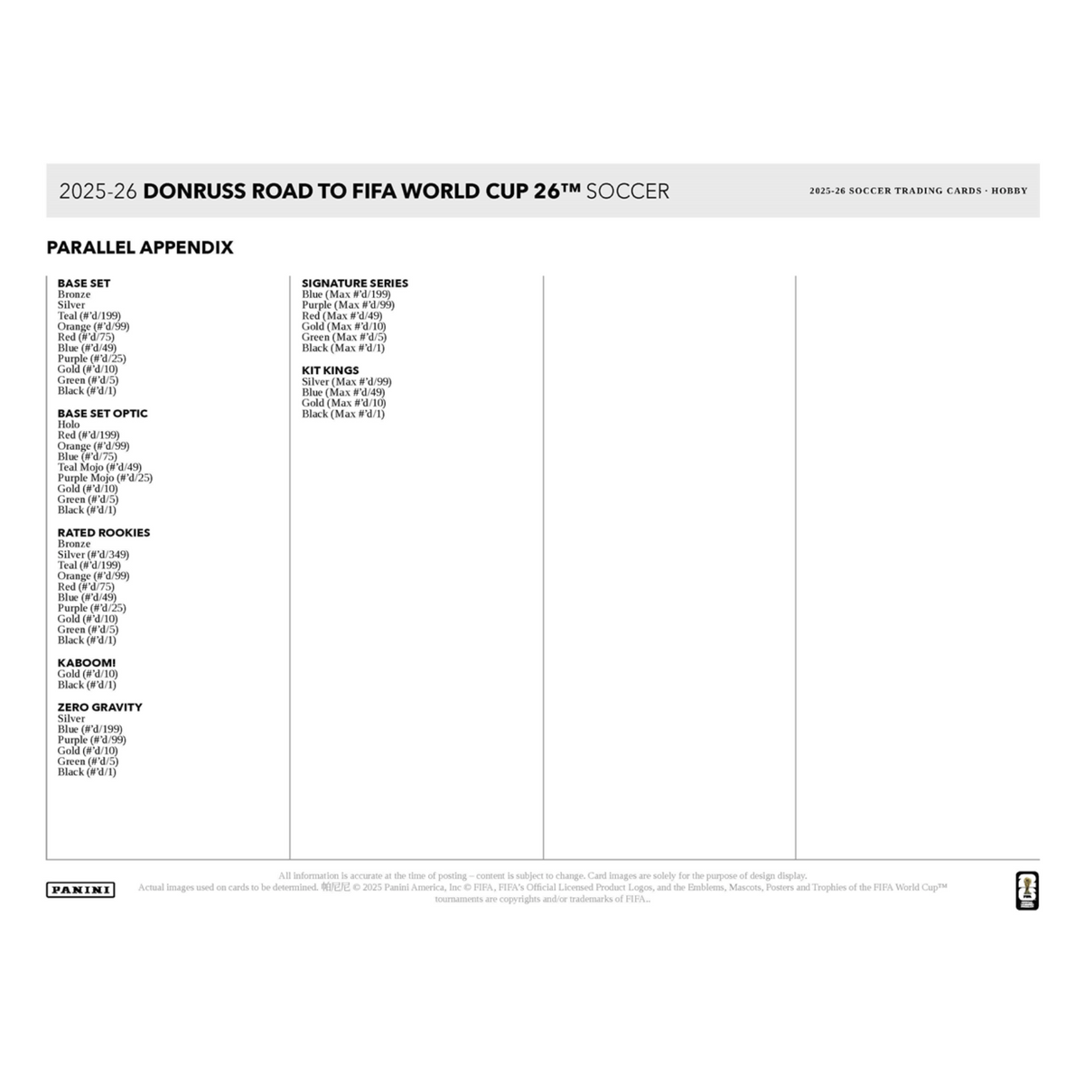 2025-26 Panini Donruss Road To FIFA World Cup 26 Soccer Hobby Box