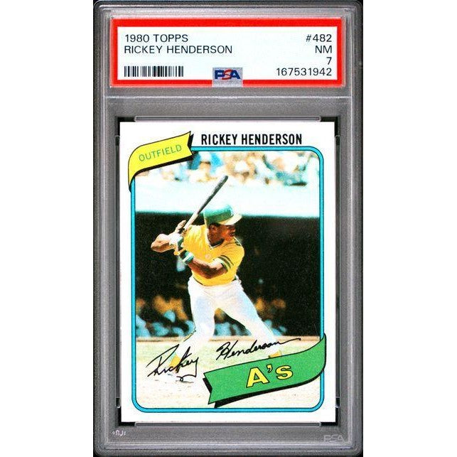 1980 Topps #482 Rickey Henderson Rookie PSA 7