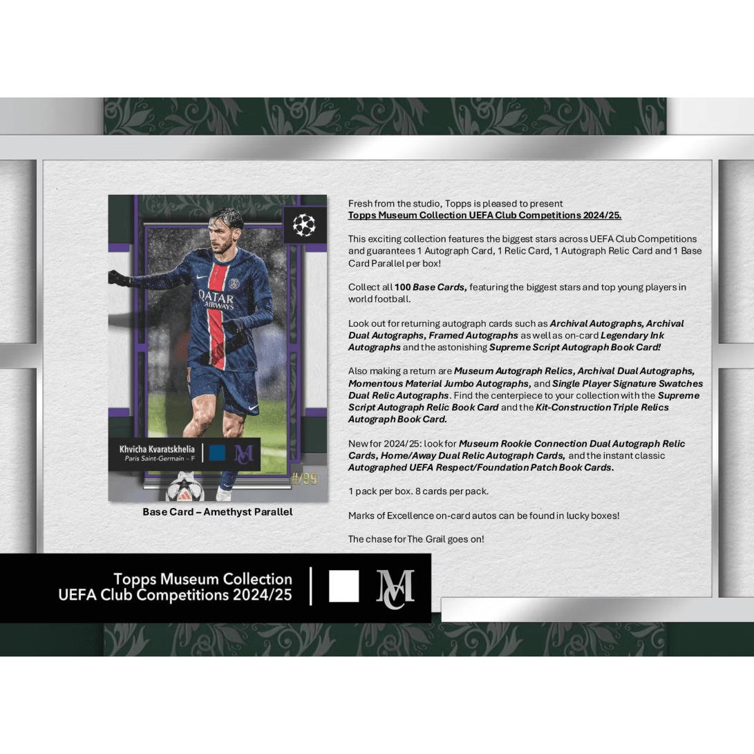 2024-25 Topps UEFA Club Competitions Museum Collection Soccer Hobby Box