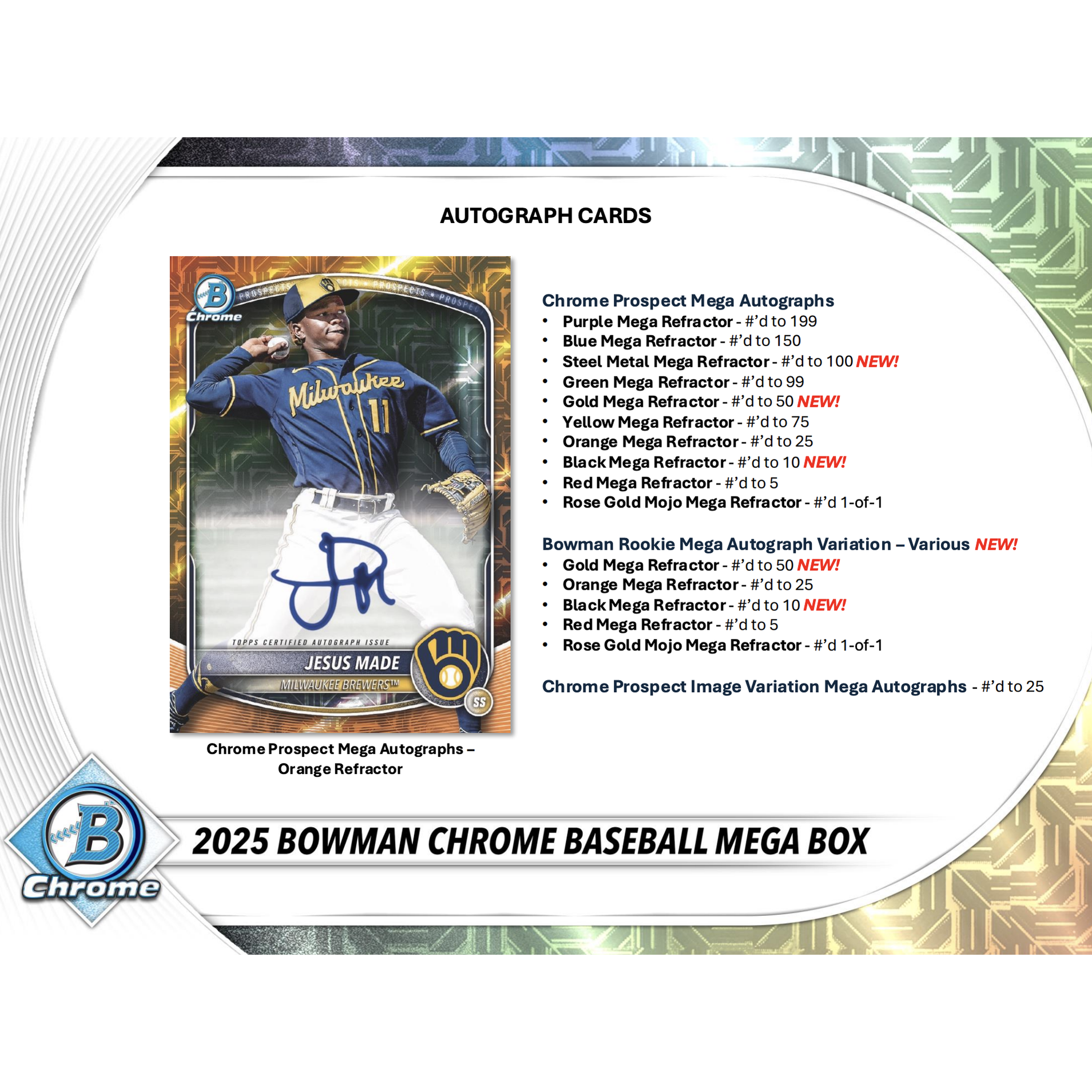 2025 Bowman Chrome Baseball Mega Box