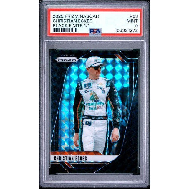 Christian Eckes 2025 Panini Prizm NASCAR Black Finite #63 PSA 9 1/1