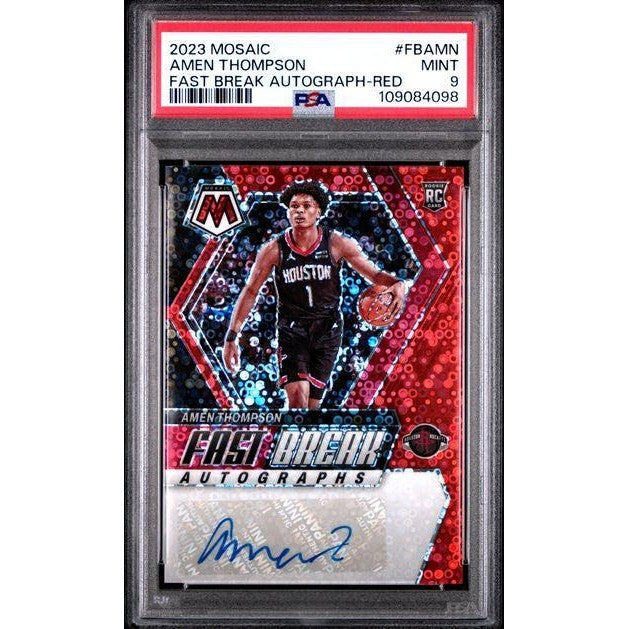 Amen Thompson 2023 Mosaic Fast Break Autograph-Red #FBAMN - PSA 9 Rookie Card