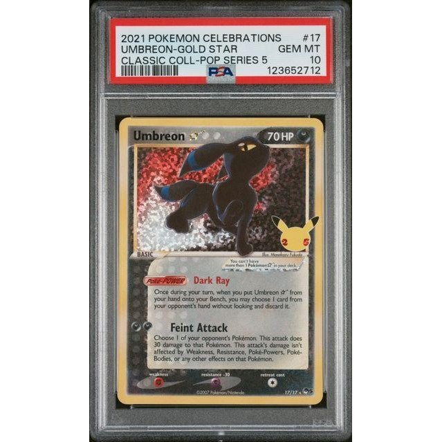 2021 Pokemon Celebrations #17 Umbreon - Gold Star Classic Collection - Pop Series 5 PSA 10