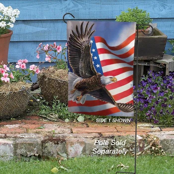 Patriotic Garden Flag 12" x 18" - American Flag & Eagle