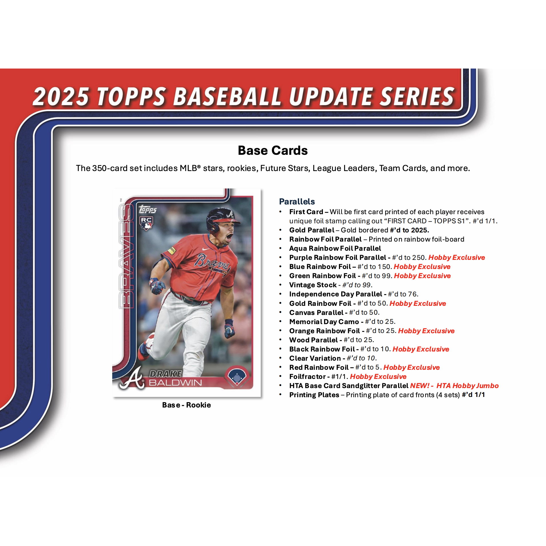 2025 Topps Update Series Baseball Hobby Box