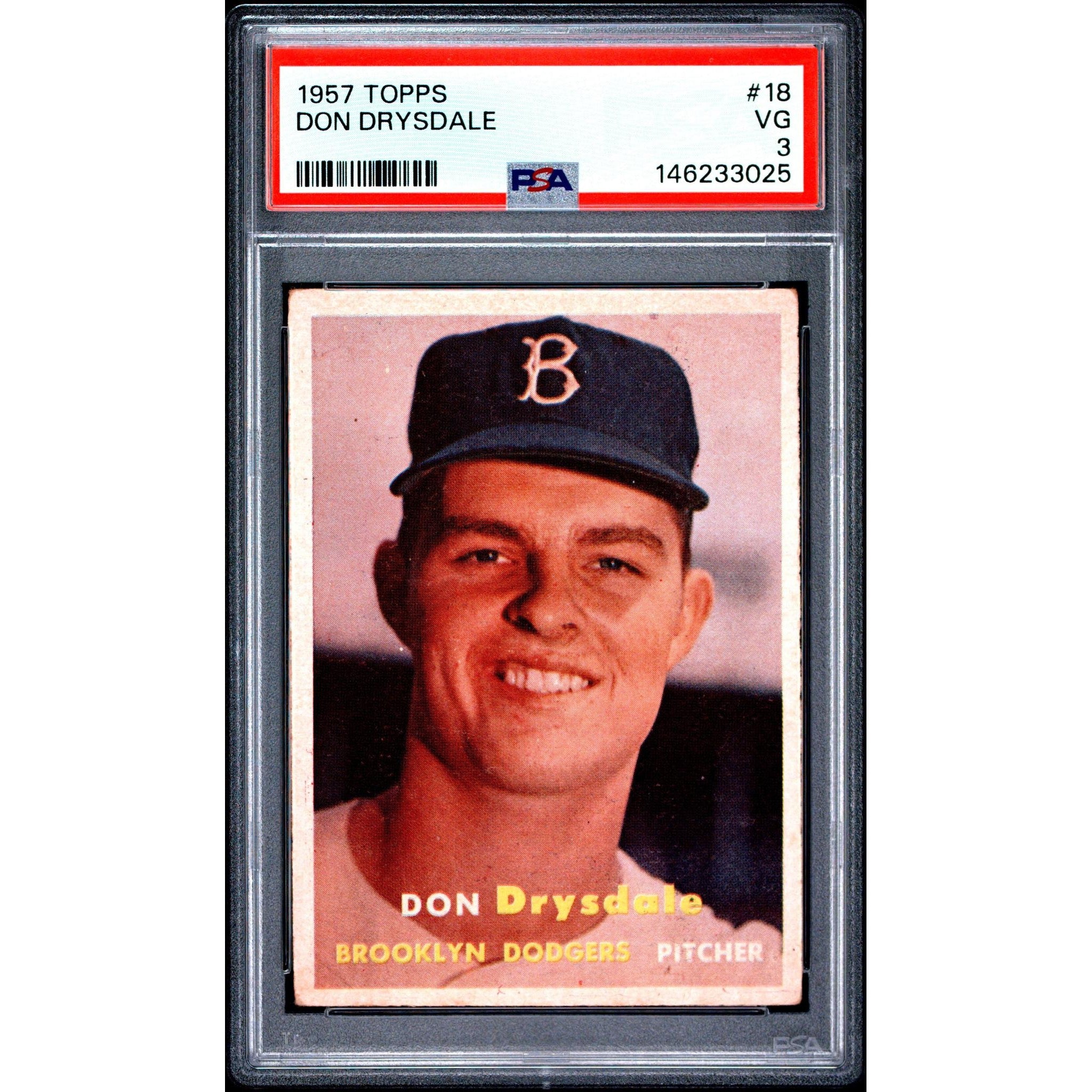 Don Drysdale 1957 Topps #18 PSA 3