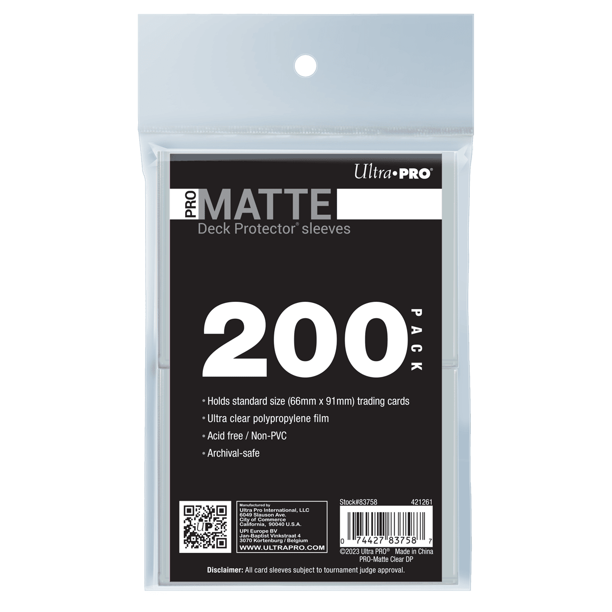 PRO-Matte Standard Deck Protector Sleeves Bundle 200ct