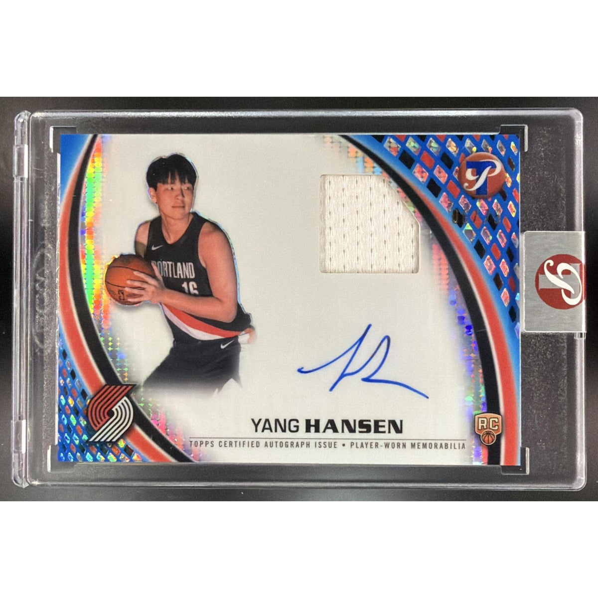 2025-26 Topps Pristine Basketball Yang Hansen Pristine Pieces Autograph Blue 6/75 #PPR-YH Rookie Card- Non-Graded
