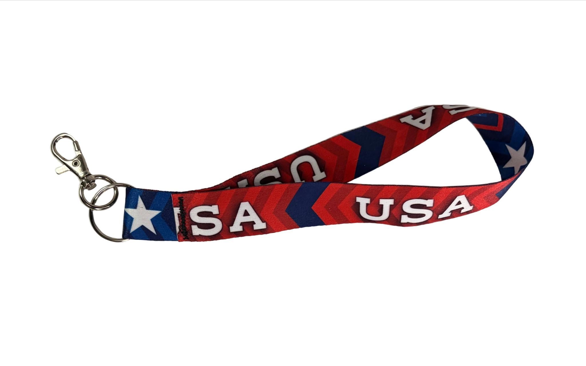 Patriotic USA / STARS Lanyard Key Strap 1"