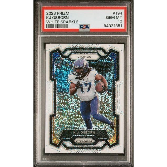 2023 Panini Prizm #194 KJ Osborn White Sparkle PSA 10