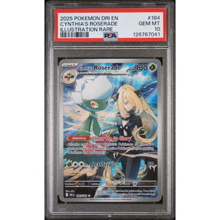 Cynthia's Roserade 2025 Pokemon Dri En Illustration Rare #184 PSA 10