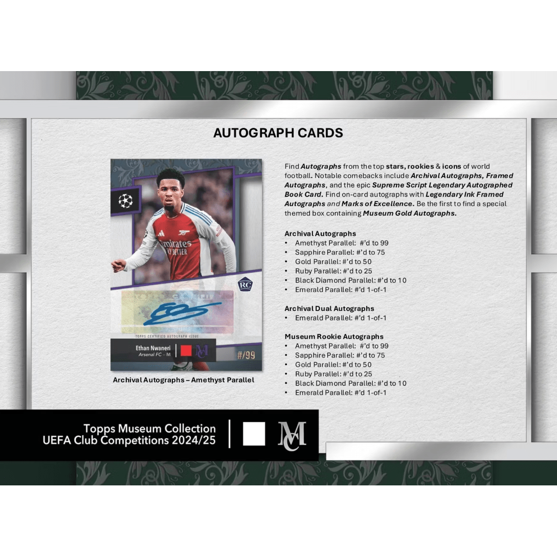 2024-25 Topps UEFA Club Competitions Museum Collection Soccer Hobby Box